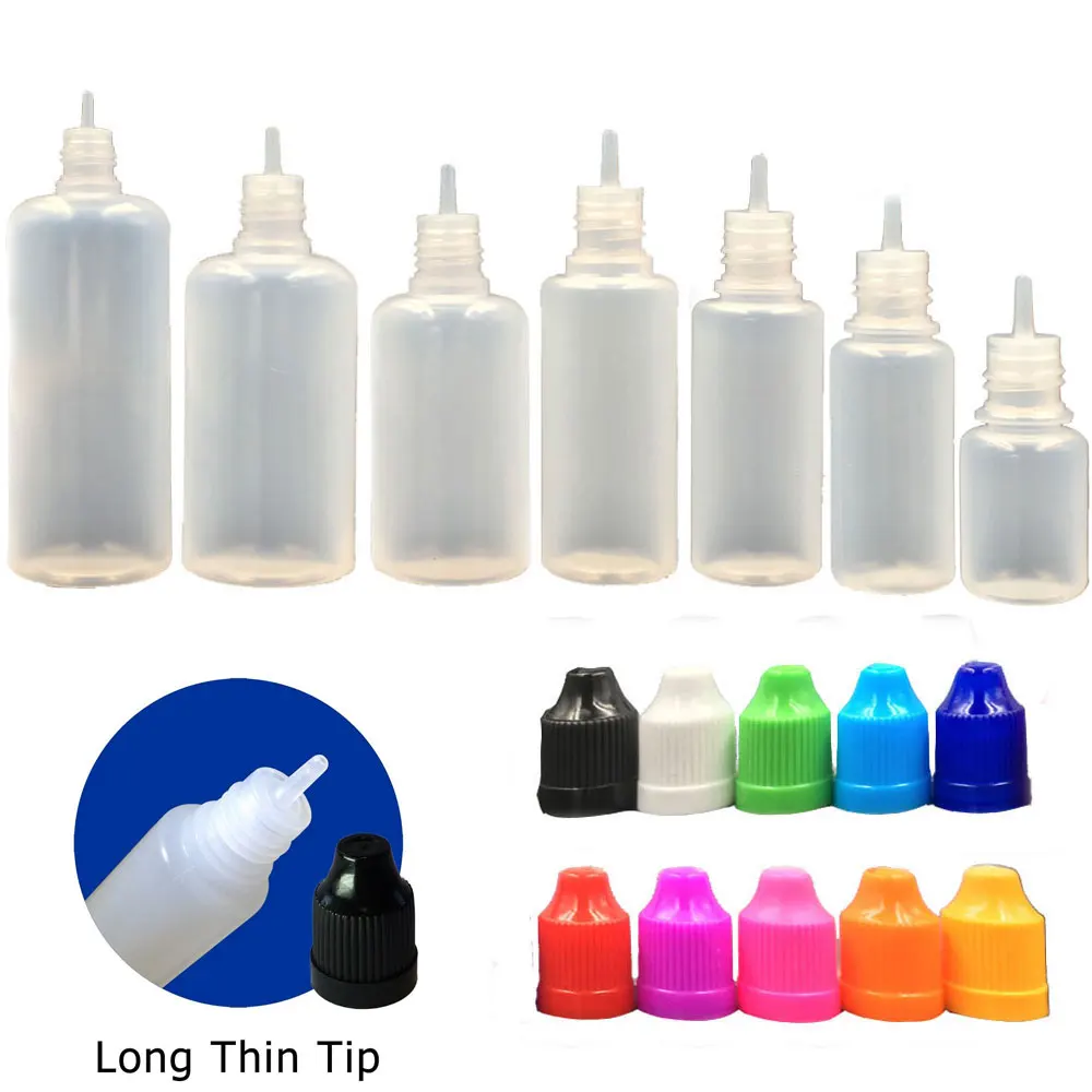 

5Pcs LDPE 5ml Plastic Empty Needle Drip Bottle for Experimental Essential Oil Storage,with Child Safety Caps