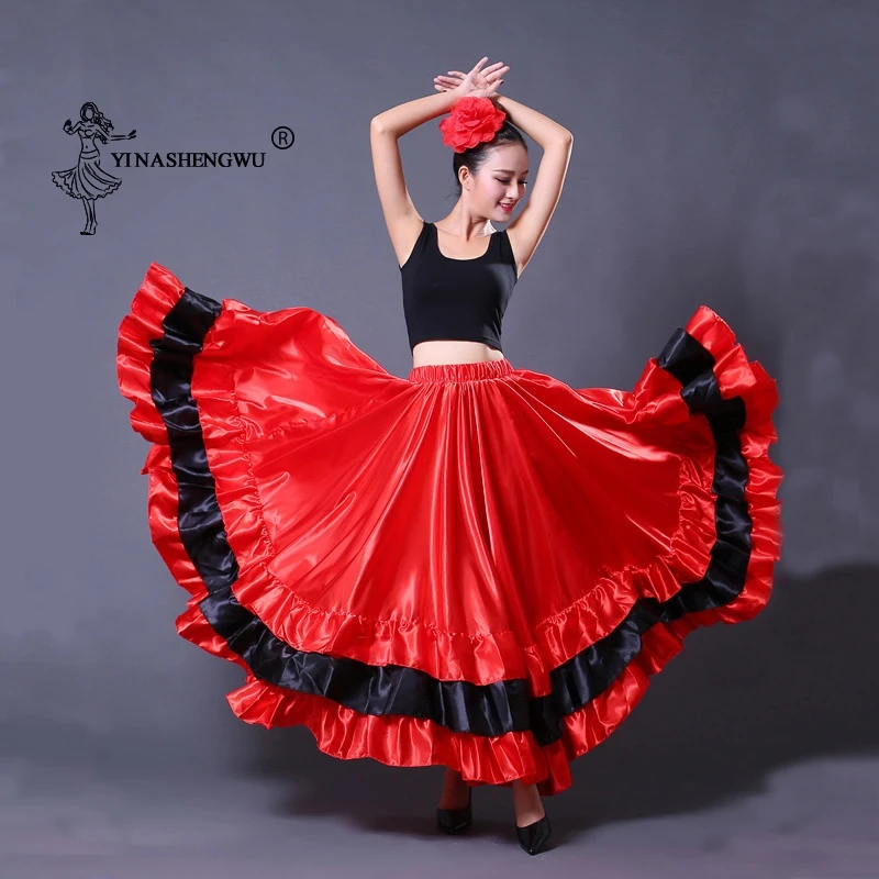 Falda de Flamenco español para de baile, vestido de Swing gitano de España, ropa de de corrida de toro - AliExpress Novedad y uso especial