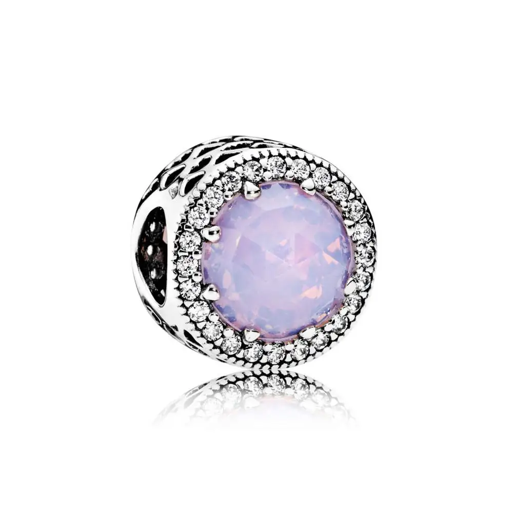 PDB ZZ 01 925 pure silver glass beads polychrome round Italian zircon gemstone high quality 1:1 imitation jewelry - Цвет камня: 791725NOP