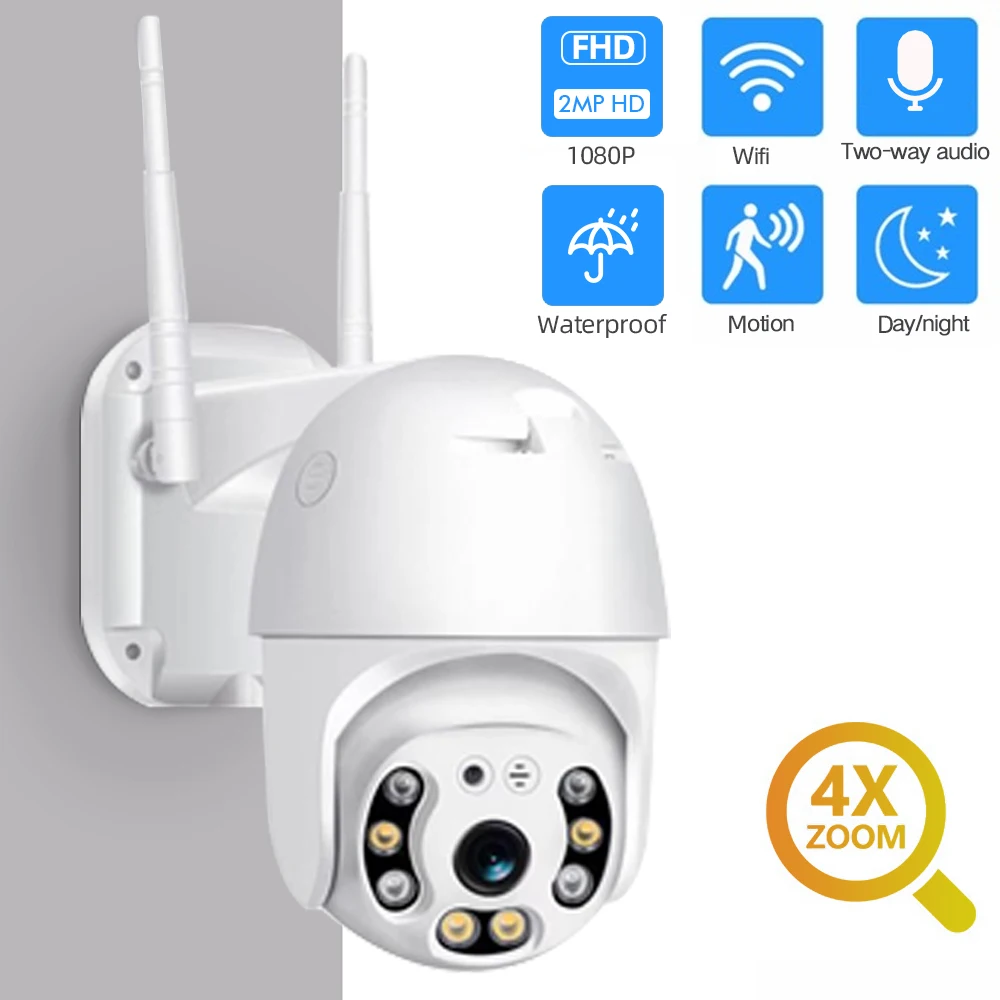 

SDETER 1080P Wireless Security Camera Outdoor PTZ Speed Dome IP Camera Wifi CCTV Pan Tilt 4X Zoom IR Night Vision P2P Camera