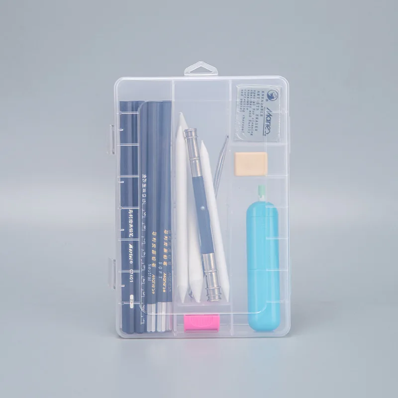 

Zongmao Sketch Storage Box Single Layer-Inserting Piece Transparent Pencil Stationery Box Multi-functional Painted Fine Art Stat