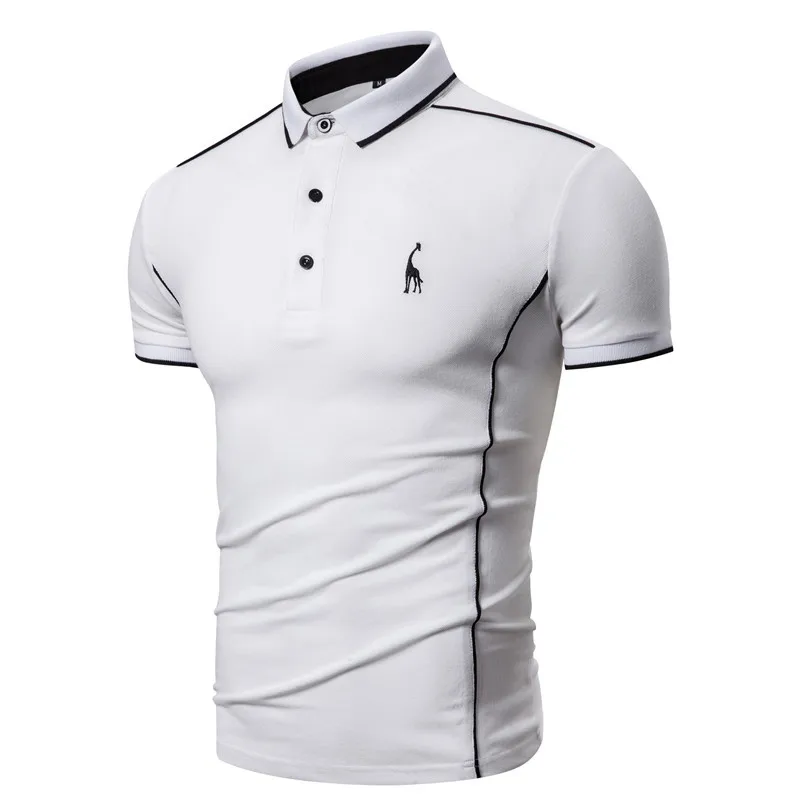 

Giraffe Business Polo Shirt Solid Polo Shirt Summer Casual Trend Top New Men 's High Quality Logo Short Sleeve 2020 Summer S