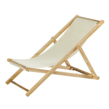 

Beach chair lazy folding outdoor solid wood deck chair net red Oxford canvas balcony home leisure siesta easy