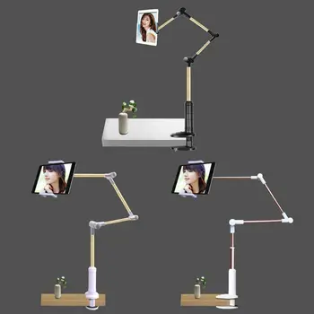 

Foldable Long Arm Tablet Mobile Phone Stand 360 Rotation Adjustable Holder Desktop Dormitory Cell Phone Mount Bracket