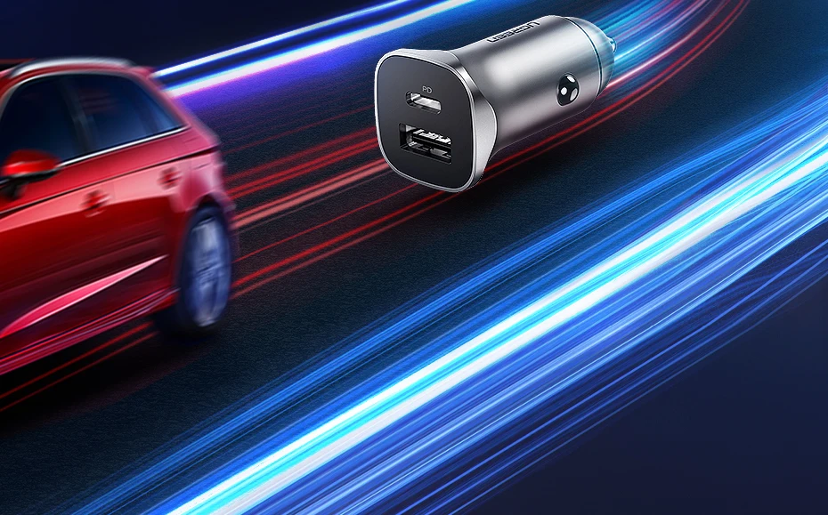 Ugreen Quick Charge 4.0 3.0 QC USB Car Charger for Xiaomi QC4.0 QC3.0 18W Type C PD Car Charging for iPhone 11 X Xs 8 PD Charger