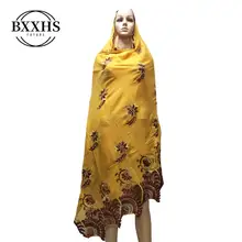 Высококачественный хлопковый шарф mulim для женщин с вышивкой из тюля мусульманский шарф больших размеров для шали