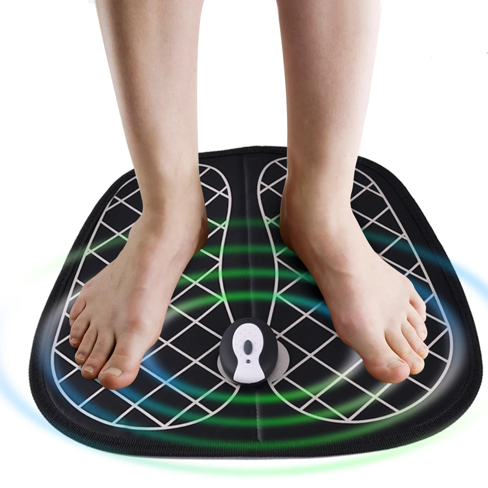 Rechargeable USB EMS Foot Massage Mat Foldable EVA Massager Pad 6 Adjustable Massaging Mode 9 Intensity Levels Vibration Muscle