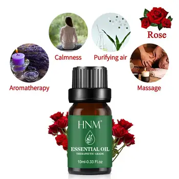

HNM 10ML Pure Essential Oil Sandalwood Orange Rose Tea Tree Mint Eucalyptus Lemongrass Lavender Bath Perfume Massage Diffuser 37