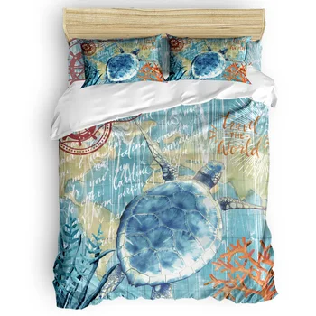 

Sea Life Series Turtles Printing Custom Bedding Set 3D Digital Printing Christmas Bedding Set US KING QUEEN