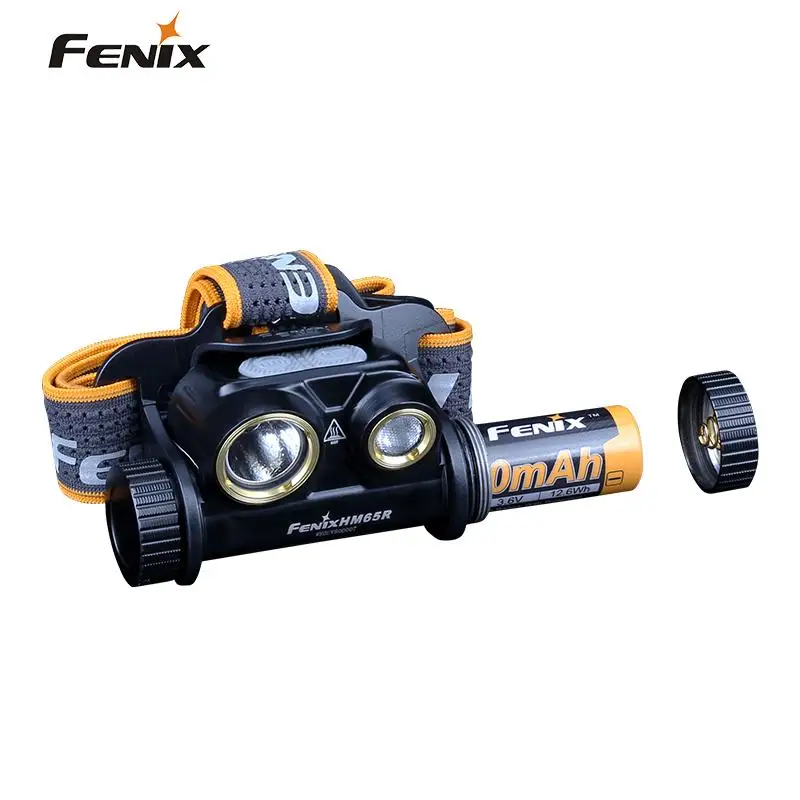Fenix HM65R 1400 люмен двойной луч USB Перезаряжаемый налобный фонарь с прожектором и прожектором