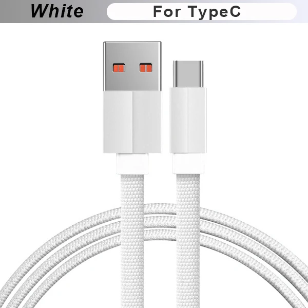 Type C White FBYEG кабель-лапша Типа C для зарядного устройства, запасное зарядное устройство 3A, быстрое зарядное устройство, микро кабель USB с подсветкой, портативный цветной кабель - Цвет: Type C White