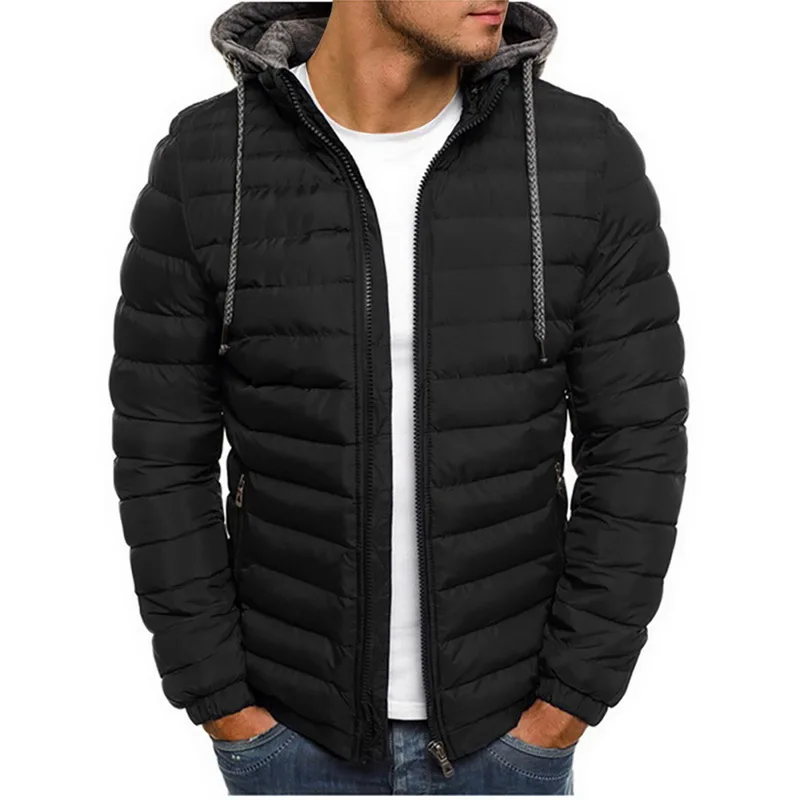 

WENYUJH 2020 Men Lightweight Windproof Warm Packable Casual Jacket Hooded Coat Causal Zipper Parka Clothes Streetwear Men Coat