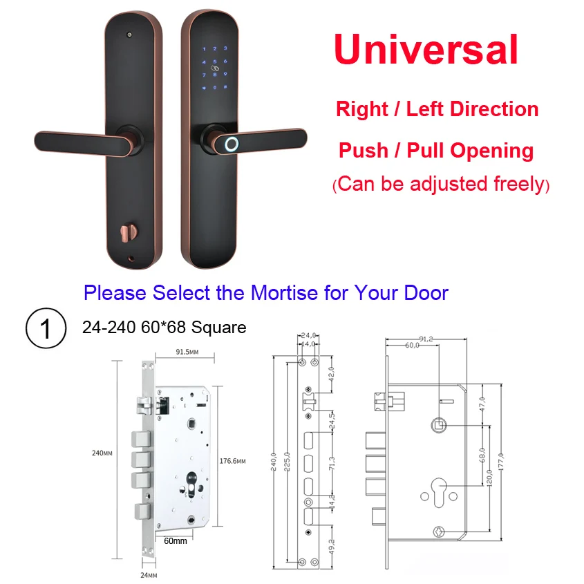 Bronze 6068 Square FREECAN Bluetooth Wifi электронный дверной замок с TTlock App, смарт-замок для защиты от отпечатков пальцев с rfid-картой код ключ разблокировка - Цвет: Bronze 6068 Square