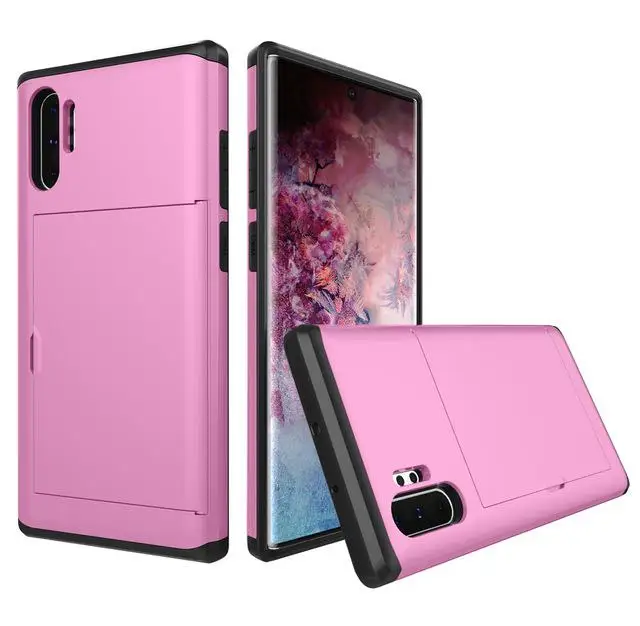 Для samsung Galaxy Note10+ 5G S10 5G S9 S8 Plus S10E S7 S6 Edge Plus защитный чехол-кошелек с отделениями для карт для samsung Note 10+ 5G - Цвет: Pink