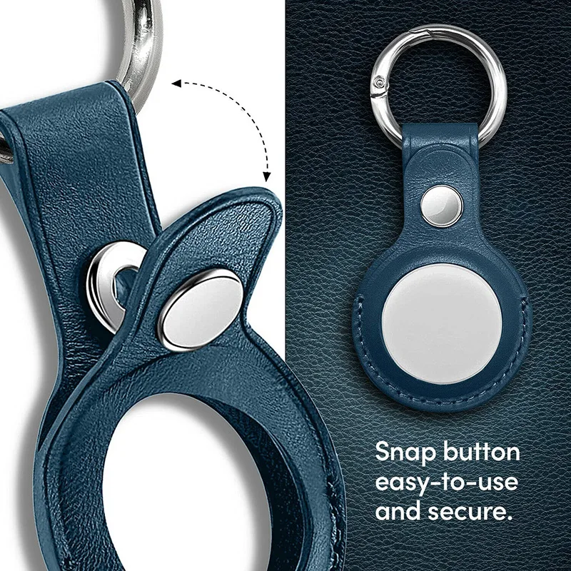 For Apple Airtags Case Leather Keychain Protective For Airtag Tracker Locator Device Anti-lost silicone airtag case smart tag case airtag case keychain