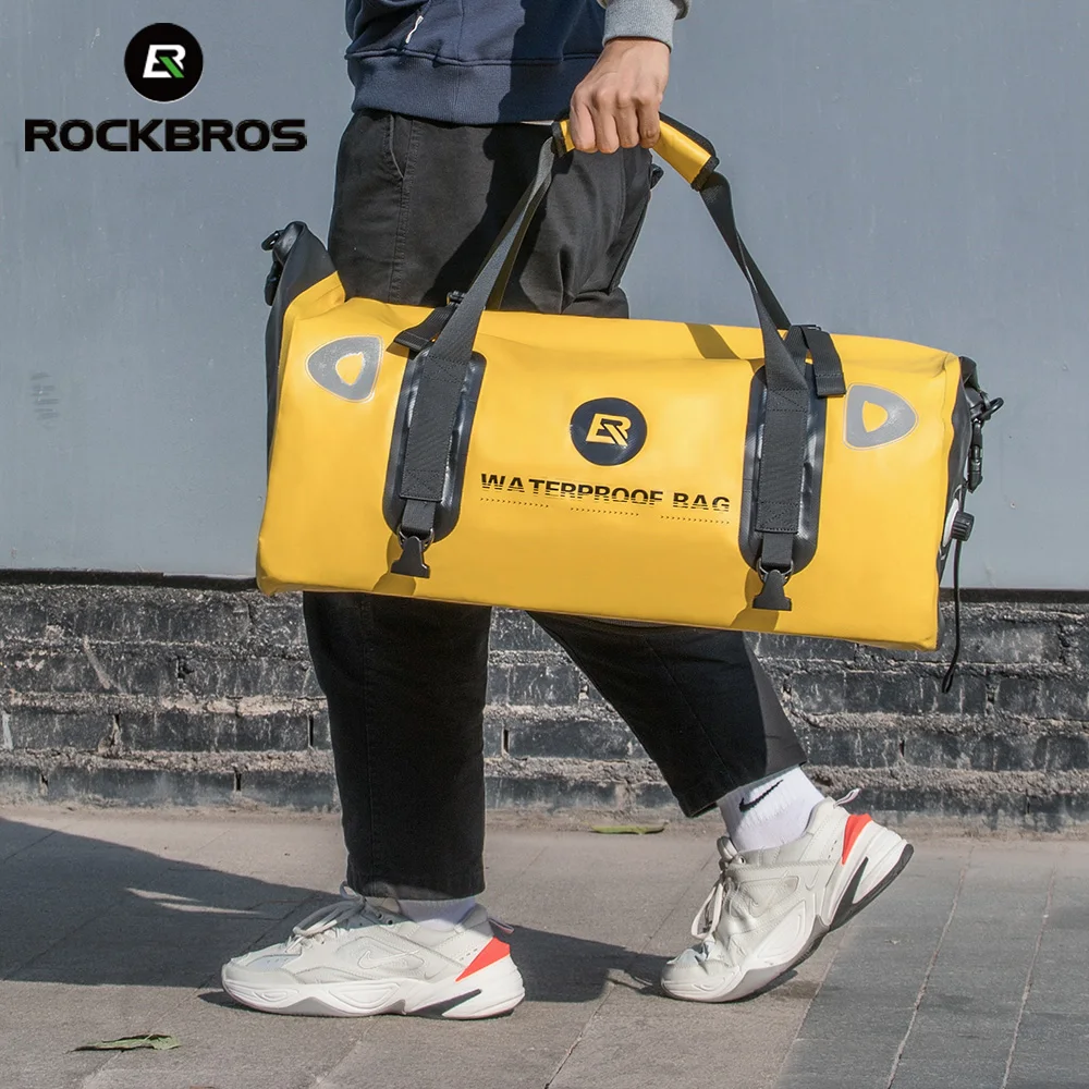 ROCKBROS Seat Bag 60L Waterproof Portable Gym bag Large Capacity Reflective  Motorcycle Yoga Bag Sports Shoulder Travel Pannier