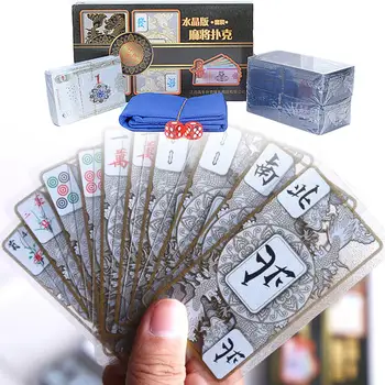 

New Pattern Matte Plastic Material Waterproof Adult Playing Cards Game Mahjong Poker Cards Portable Travel Board Games