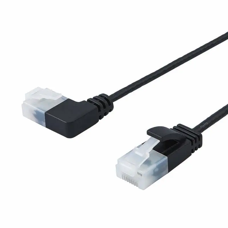 Сверхтонкий Ethernet кабель Cat6a левый правый вниз угол UTP сетевой Соединительный Cat 6a