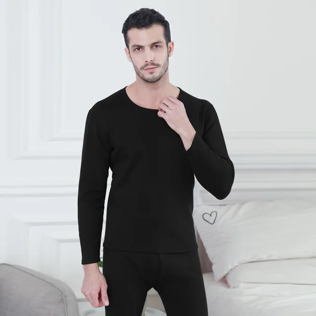 male-black Jerrinut женское/Мужское теплое термобелье кальсоны для женщин/мужское термобелье нижнее белье зимний комплект термобелья - Цвет: male-black