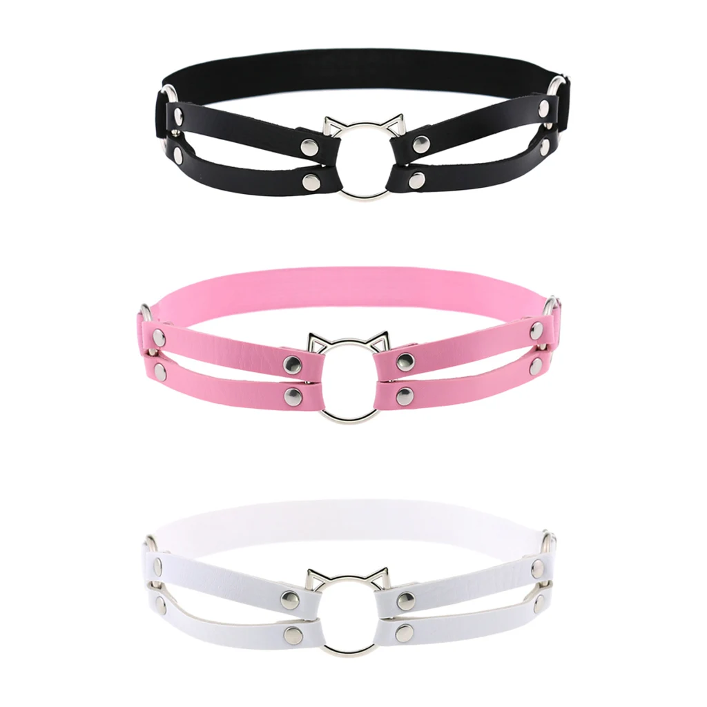 Fashion Lady Gothic Cat Leather Elastic Garter Belt Thigh Dancer Punk Strap Fashion Lady Gothic Cat Leather Elastic Garter Belt Thigh Dancer Punk Strap