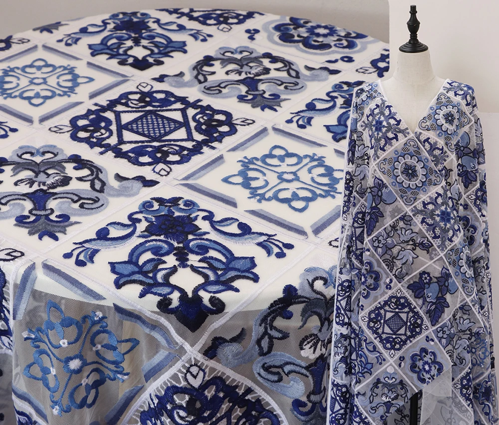 

Высококачественная мягкая марлевая ткань, цветная ткань с вышивкой, свадебное платье, юбка, костюм, ручная работа