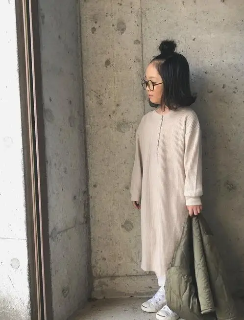 Новое платье для девочек осенние хлопковые модные платья для девочек 2-8 лет