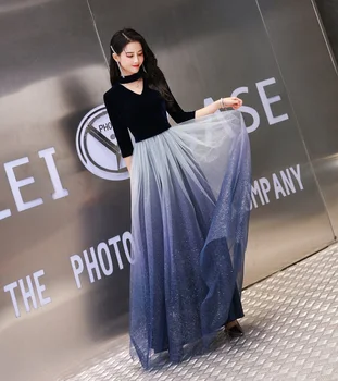 

Glitter Long celebrity dresses A-line V neck Top tulle Half sleeves Lace Zipper Back Formal evening party gowns Real Video