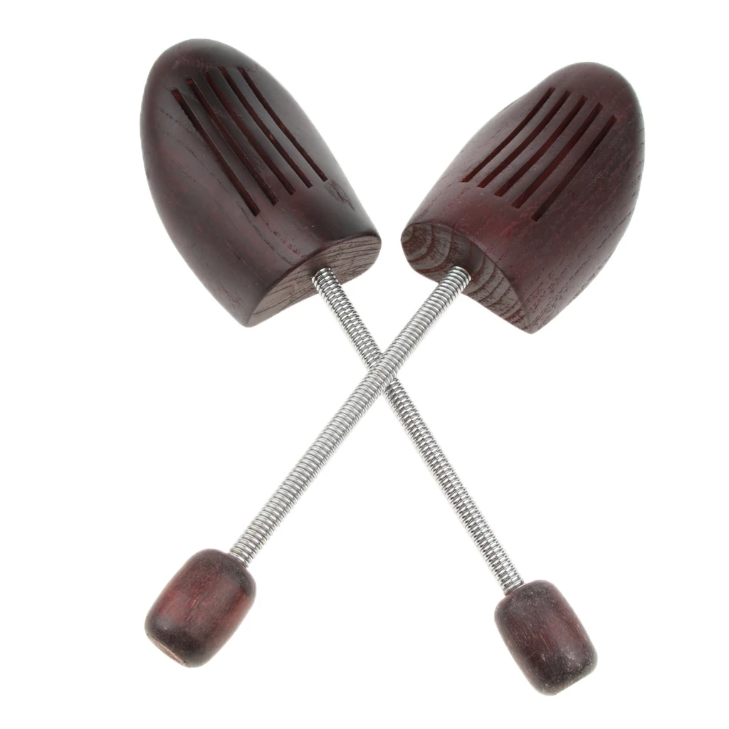 Elastic Spring Adjustable Wooden Shoe Tree Stretcher Keeper Unisex Shoe Care