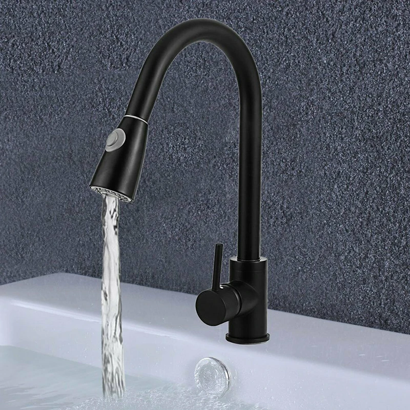 Кран для раковины, кран для горячей и холодной воды, выдвижной распылитель, насадка для распыления, пауза, смеситель для раковины, смеситель для раковины, вращение на 360 градусов, Кухонные светильники