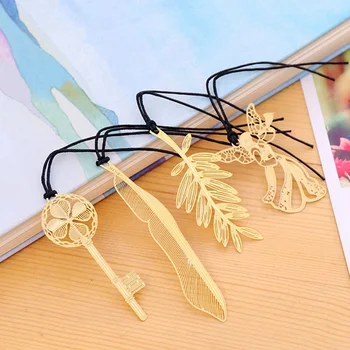 

1Pc Creative Mini Bookmark Metal Art Pattern Feather Angel Chinese Wind Classical Bookmarks for book Stationery Office Supplies