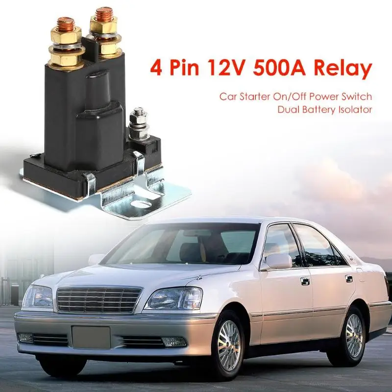 4 Pin 12V 500A Amp реле стартера автомобиля на включение/выключение Мощность переключатель двойной Батарея изолятор двойной Батарея Lsolator Автопогрузчик контактор