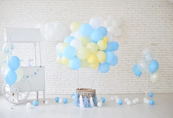 

Balloons party white brick wall photography Backdrop Photo Background Background for newborn children party Photo Studio