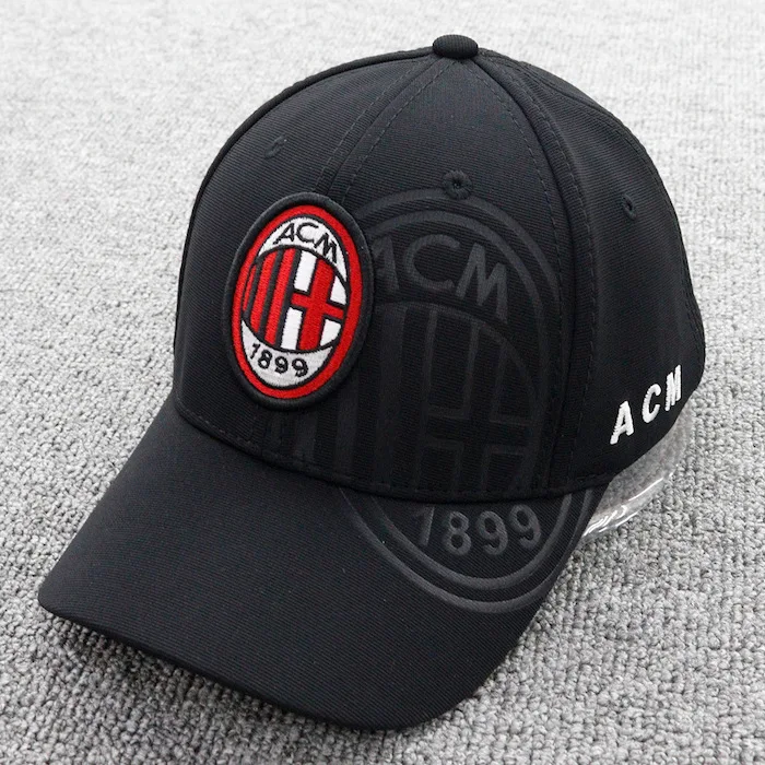 Футбольный клуб AC Milan FC вышитая бейсбольная Кепка логотип футбольной команды Регулируемая Кепка для любителей футбола Snapback Кепка - Цвет: Черный