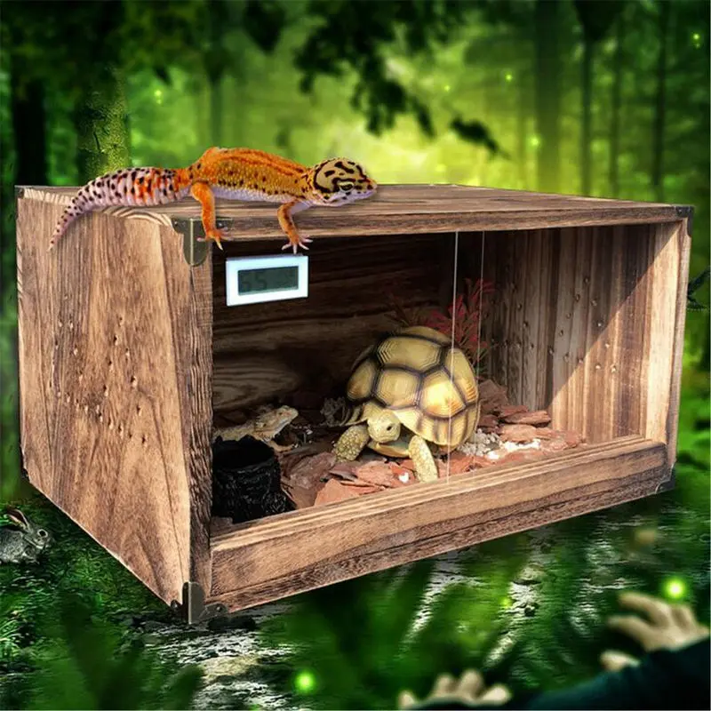 Клетка для рептилий, змея, ящерица, Anole House, деревянные коробки для домашних животных, коробка для разведения, двухсторонняя дверь