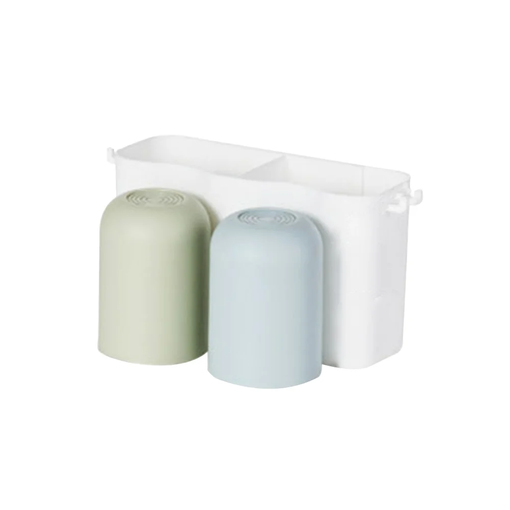 Wall Mounted Clean Toothbrush Holder Storage Rack Space Saving Plastic Self Adhesive Dustproof Home Bathroom