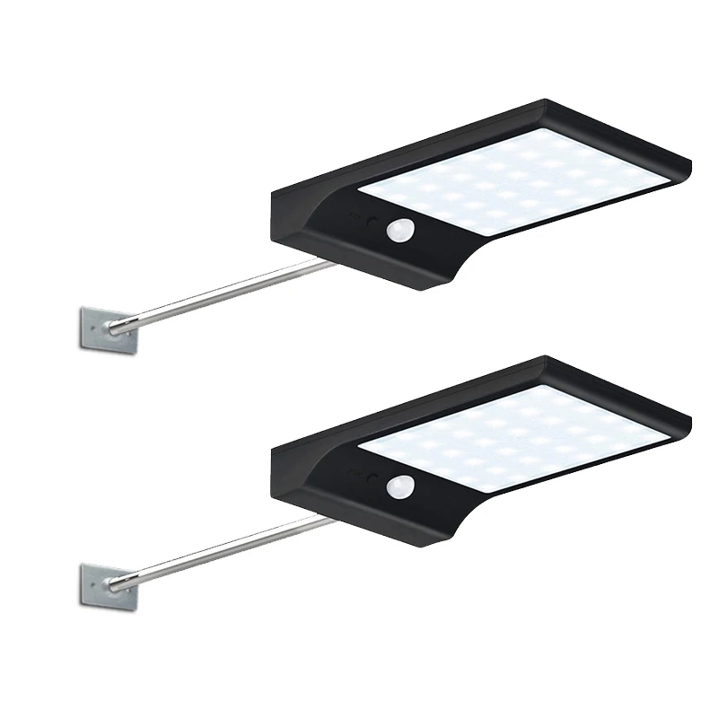 2PCS Ультра-тонкий 450LM 36 светодиодный уличный фонарь на солнечной батарее ПИР человека зондирующий светильник садовый безопасный светильник Открытый водонепроницаемый уличный светильник Настенный светильник - Испускаемый цвет: 2PCS