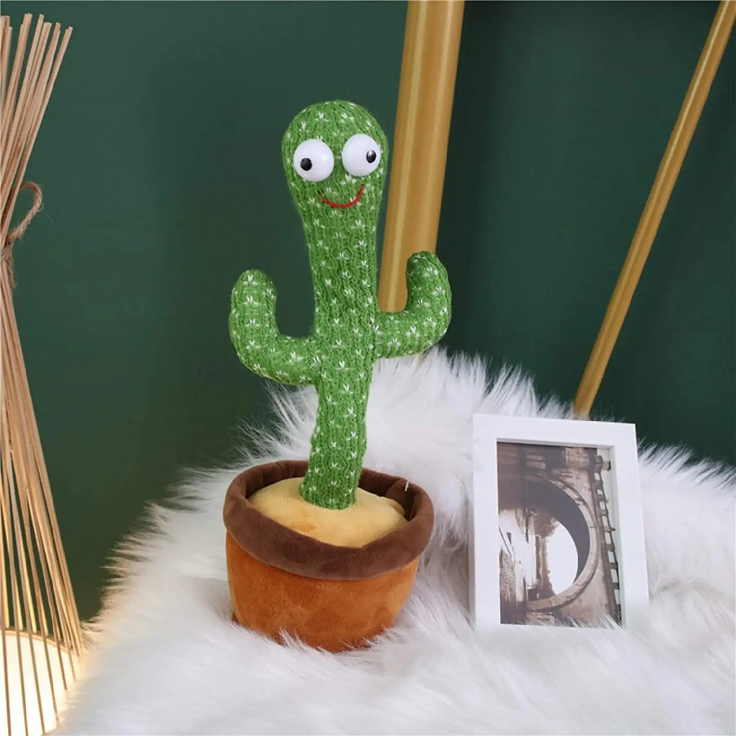 New Electronic Dancing Cactus Singing Dancing Decoration Gift for Kids Funny Early Education Toys Knitted Fabric Plush Toys