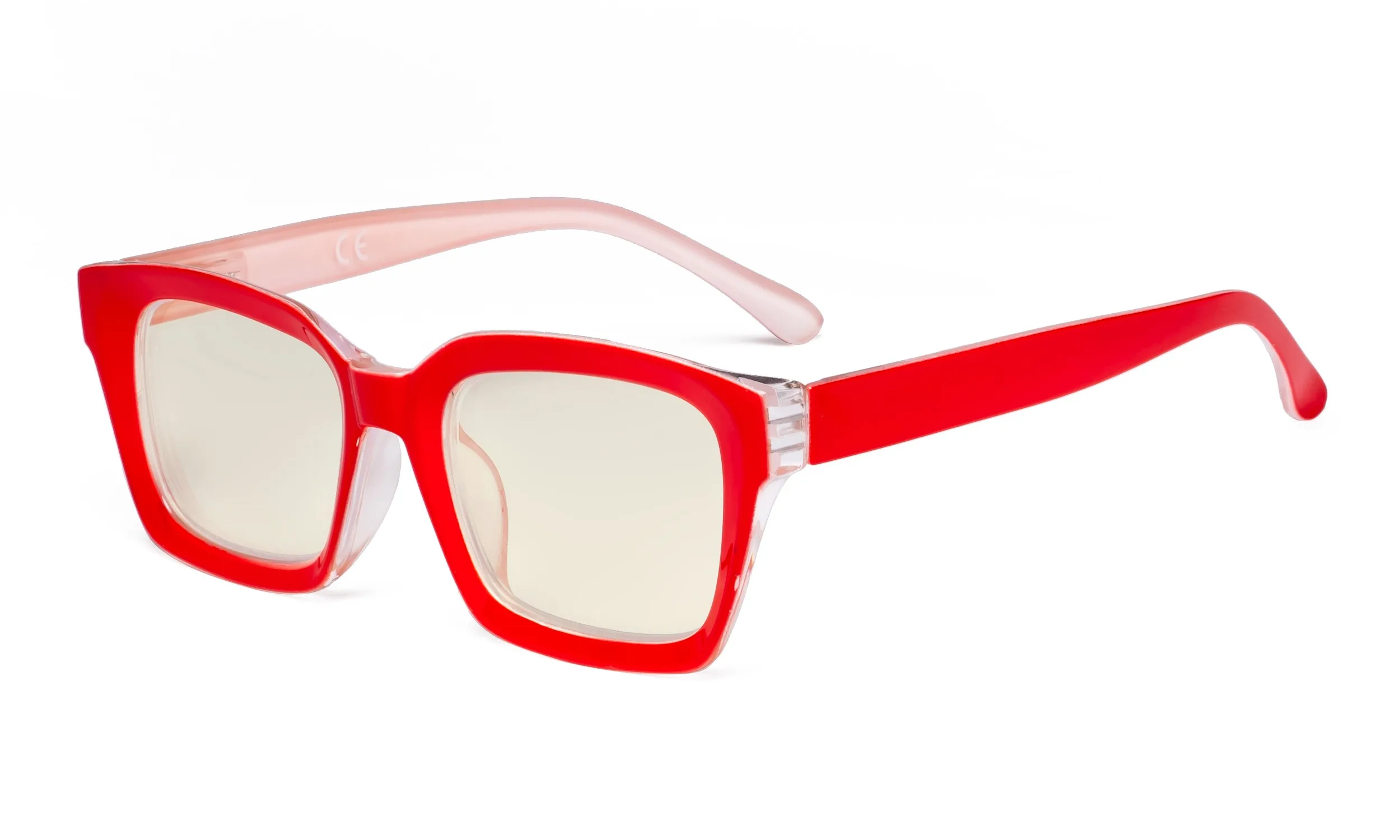 Red UVR9106 женские очки для компьютера, синий светильник, женские очки для чтения с фильтром UV420, большие квадратные очки для чтения - Цвет оправы: Red