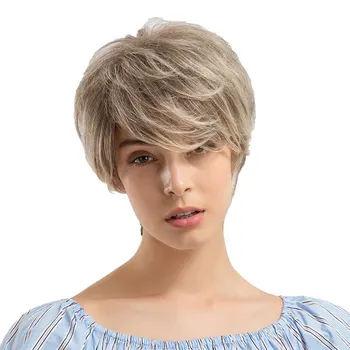 

Synthetic Blonde Wigs Natural Wave Short Wigs for Bllack White Women Fluffy Ombre Lawyer Hair Wig Breathable Wig Cap BY130