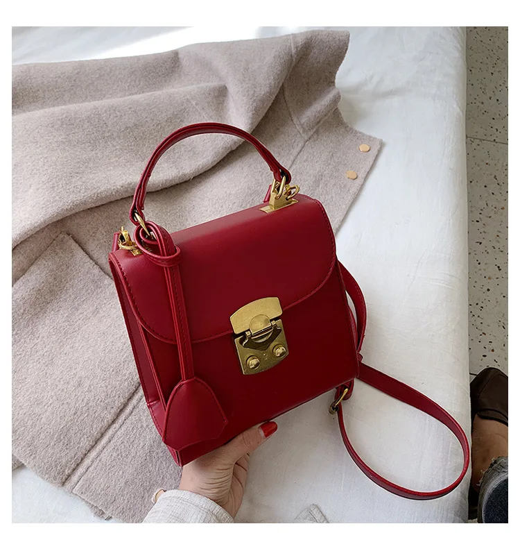 Vinatge шикарная квадратная женская сумка с замком, дизайнерские брендовые сумки на плечо, роскошная сумка через плечо из искусственной кожи, Маленькая женская сумочка с клапаном