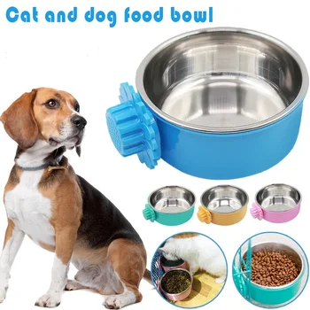 

Pet Hanging Feeding Bowl Stainless Steel Feeder for Cage Removable Easy Cleaning Food Water Bowl Pet Supplies FPing