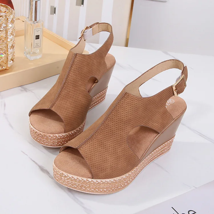 

2021 Women Sandals Fashion Summer Shoes Peep Toe Wedge Platform Sandals High Heels Ladies Girls Shoes Sandalias De Las Mujeres