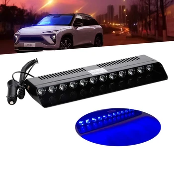 

Car Blue Strobe Warning Lights 12 LED Emergency Police Lamp Flashing Lights with 4 Suction Cups for Vehicle Truck Trailer Camper
