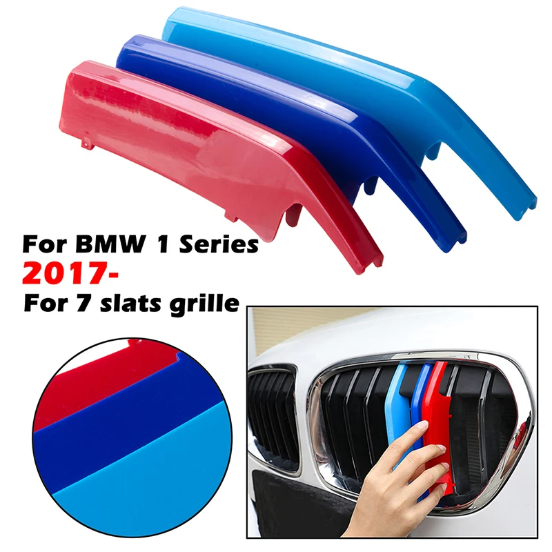 

7 Slats Kidney Front Grill Grille Decal Stripe Cover Clip Trim For BMW 1 Series F52 2017-2020 M-Sport Decorative Parts