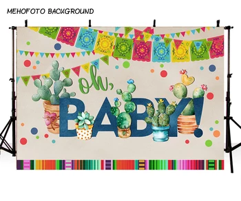 

baby backdrop Baby, kid taking photo, cactus, flag carnival birthday Colorful and bright