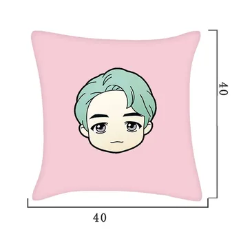 

House Of Bangtan Boys Q Style New Kpop Soft Bolster Car Waist Pad Cushions Cotton Warm Pillow 40*40CM Top Quality