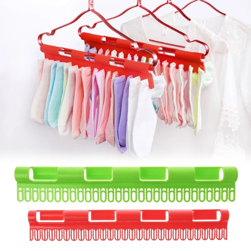 Clothes Socks Finishing Clips Plastic Anti Skid Windproof Storage Rack Hanger P82C