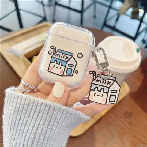 Cute Fresh Flower Earphone Case For AirPods 1 2 Pro Case Transparent TPU Air pods 3 Bluetooth Earphone Charging Box With Keyring 14