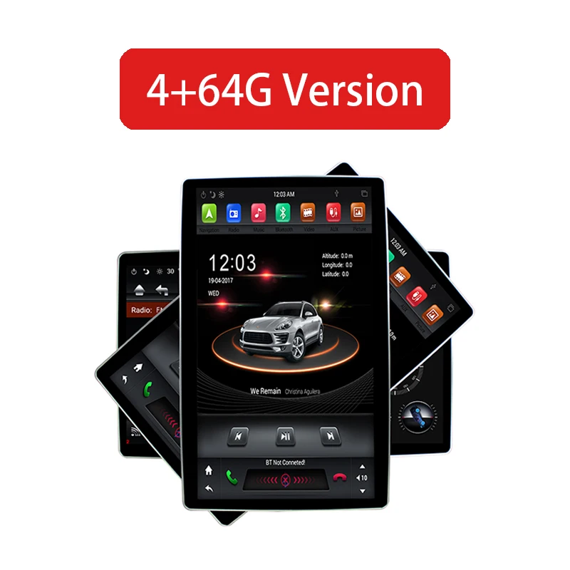 PX6 2 DIN 12.8 Android 9.0 Universal Car DVD Reproductor 100 ° Pantalla  IPS rotatable DSP STEREO Radio GPS Navegación Bluetooth Wifi CarPlay  Android