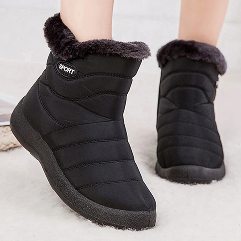 Snow Boots for Women Shoes Wedge Rubber Anti-Slip Sole Winter Boots Waterproof Bottom Cotton Shoes 